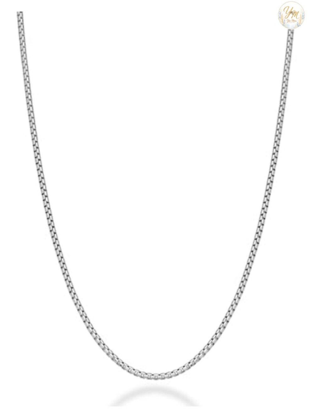Italian 925 Sterling Silver 2mm Round Box Chain Necklace Unisex 24 Inch